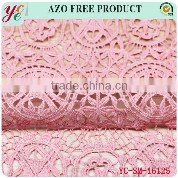 Dark color fashion eyelet embroidery fabric chemical lace fabric for garment