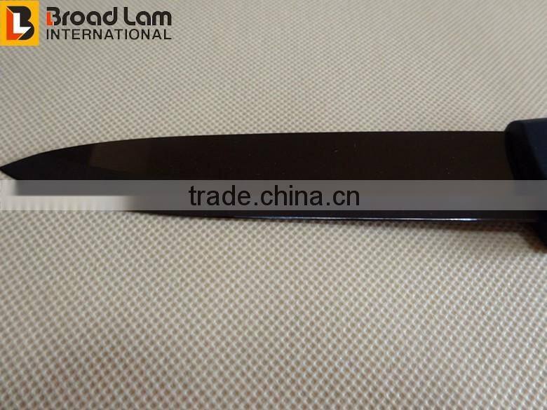Best Quality 5 inch Black Blade Ceramic Kitchen Utility Knife, satin finish, black handle in black window box