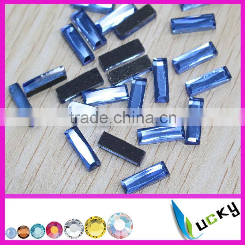 Factory price A+ quality DMC flat back hotfix rhinestones Rectangle shape iron on strass crystal beads