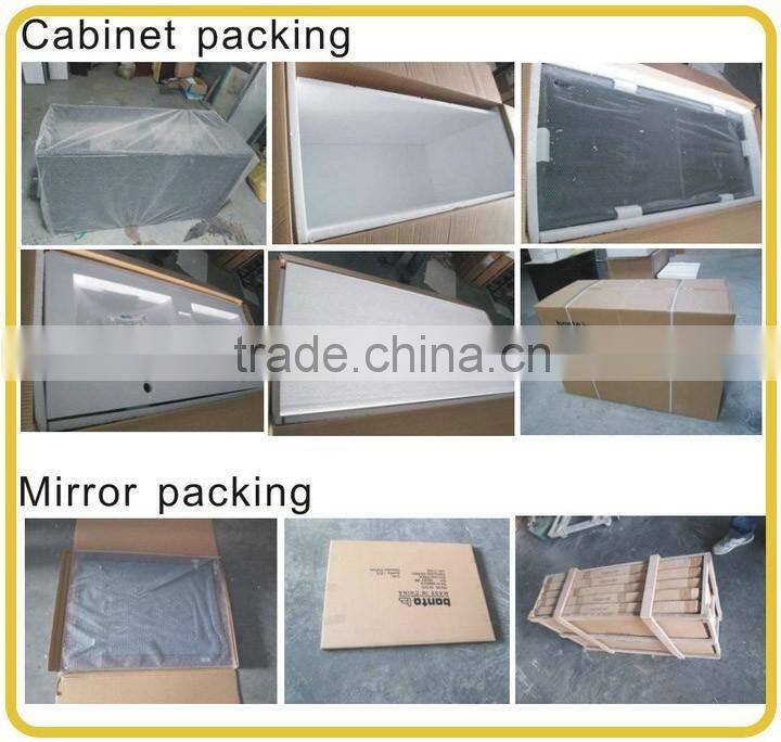 Modern mirrored glass basin free standing mdf bathroom cabinet RA136