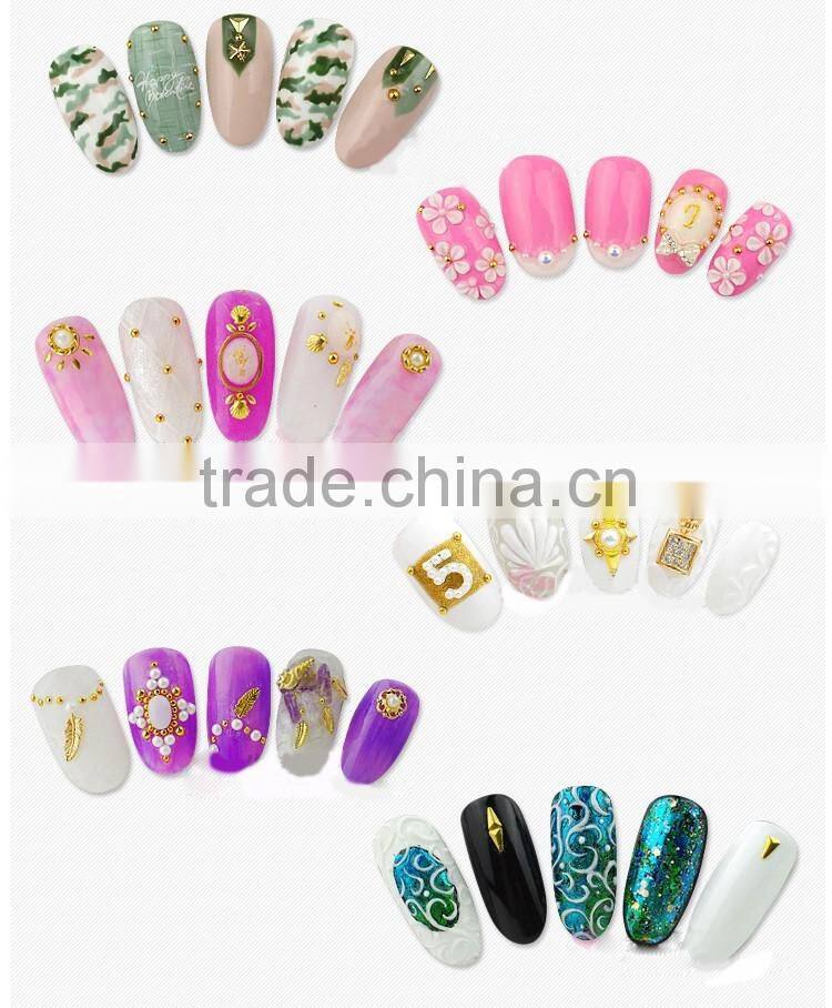 2016 new style gold and silver Hollow design 3D nail metal decoration Jewelry 3D Nail Design