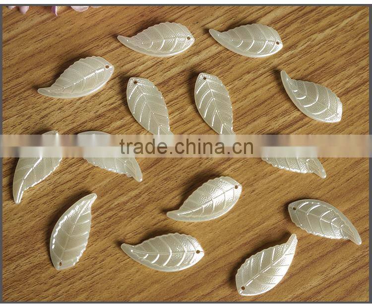 star light new arrival big size leaf shaped loose Pearls For DIY use Plastic pearl sew on beads accessory factory