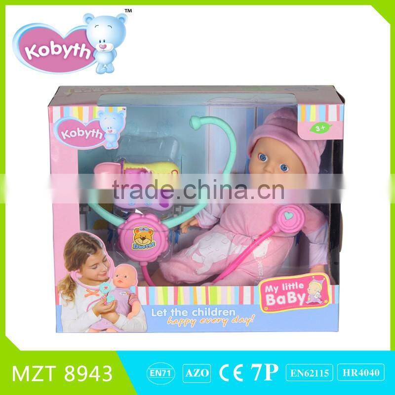 hot item14 inch lovely baby doll+stethoscope+thermometer