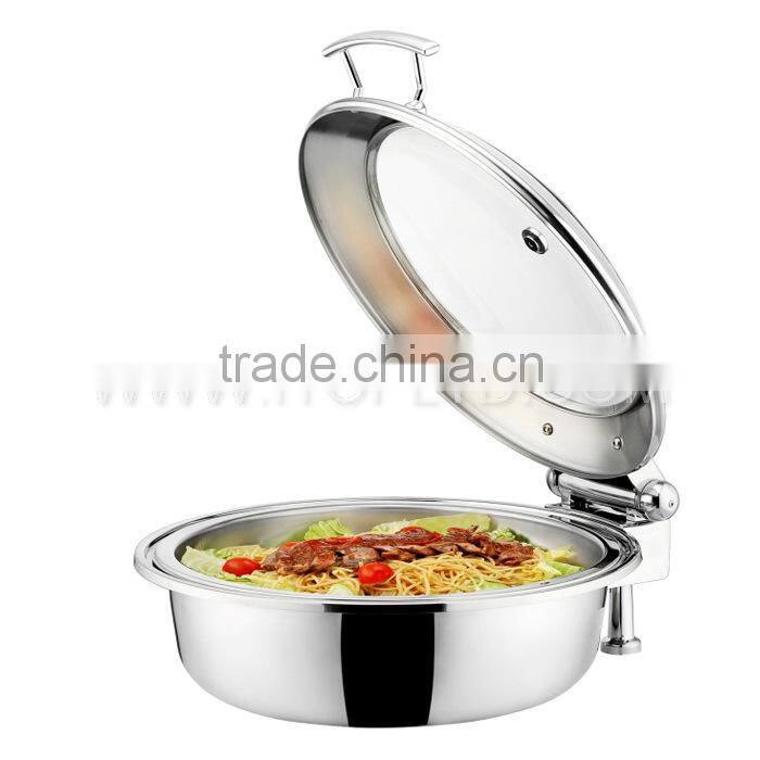 Newly Round Hydraulic chafing dish set with glass lid