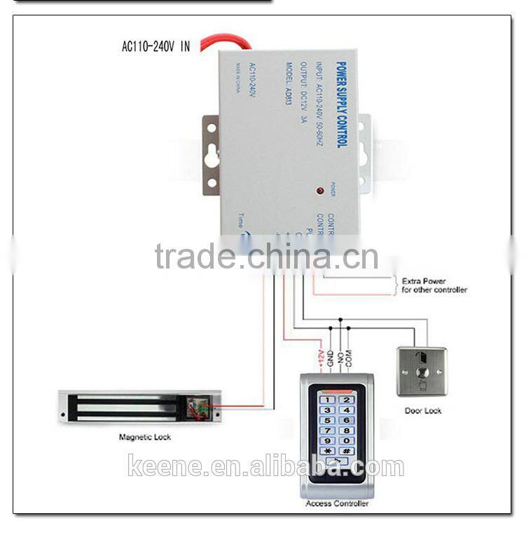 High quality metal case waterproof standalone 125khz access control reader relay control with keypad