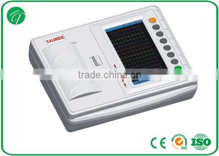 Color 12 lead 6 channel Electrocardiograph ECG/EKG Machine with interpretation KX1206