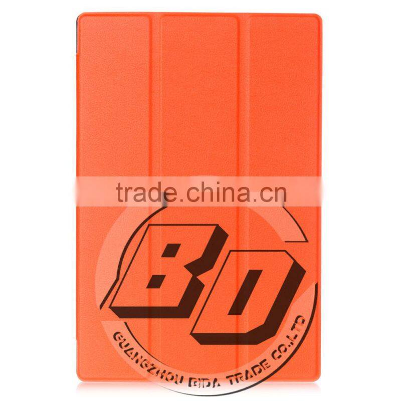 Manufacturer Wholesale Professional Three Folding Stand PU Leather Tablet Case For Sony Xperia Z4 Tablet lowest price