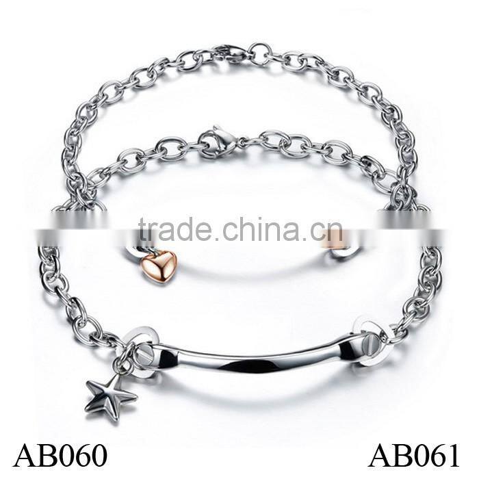 Cheap Wholesale Make Your Own Fashion Men's Stainless Steel Bracelet For Couples