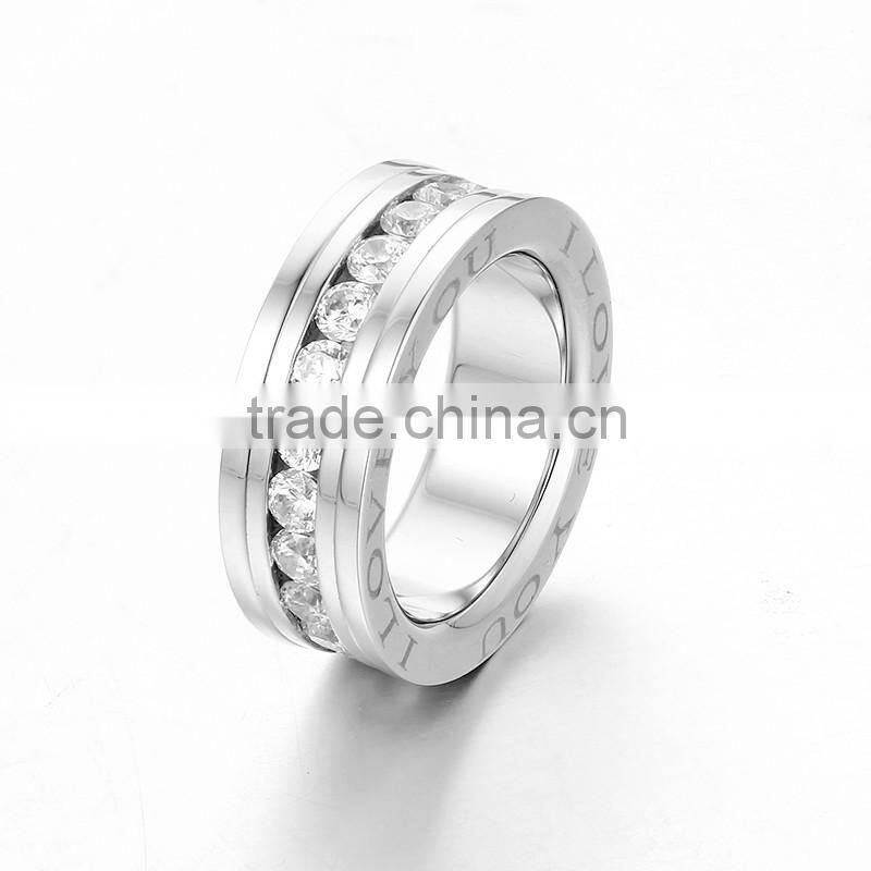 Stainless Steel Bracelet Engraved I Love You Logo Weeding Ring