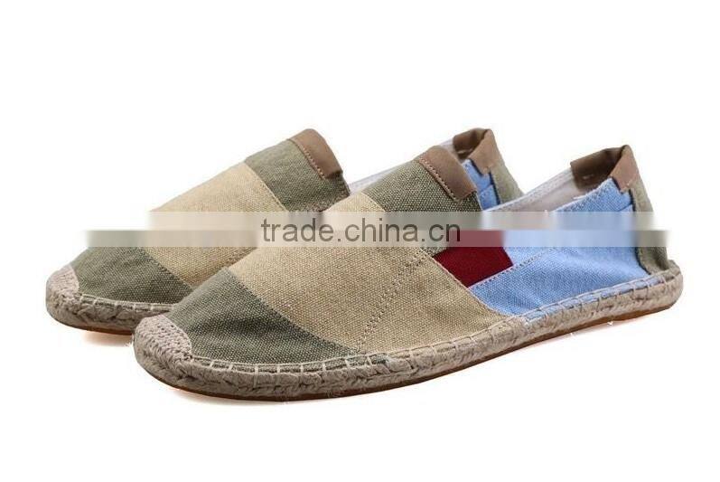 Men casual shoes 2016 espadrilles cheap wide stripe stitched sole shoes flat shoes