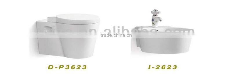 F06 Popular two color basin, oval basin, white inside and green outside wash basin