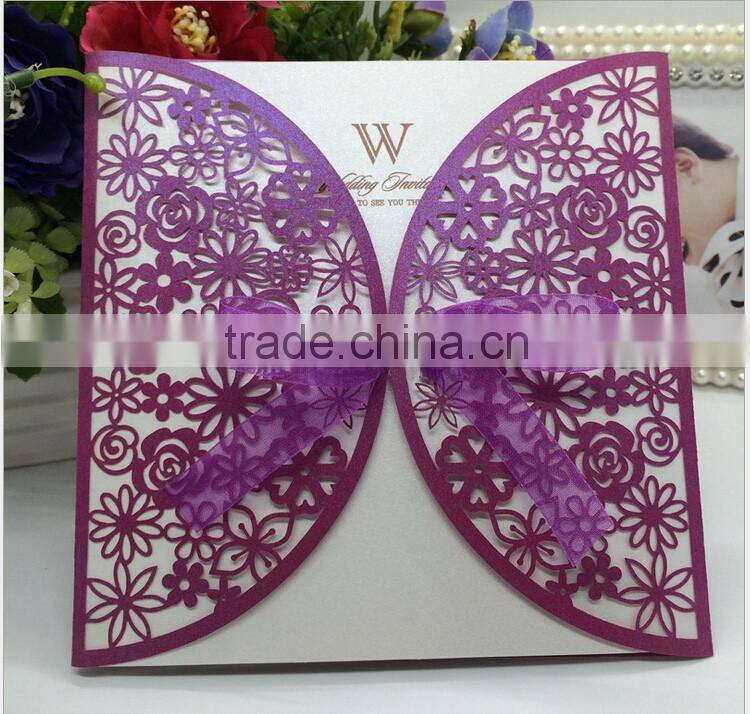High quality decorating laser cut wedding invitations