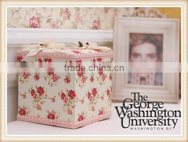 Fancy decorative square fabric tissue box