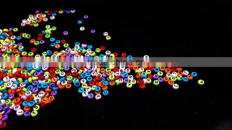 wholesale colorful kids round loose acrylic alphabets 4x7mm beads
