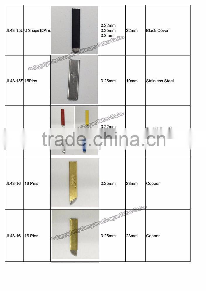 Disposable Microblading U Shape Plastic Jacket 15U,18U,21U OEM