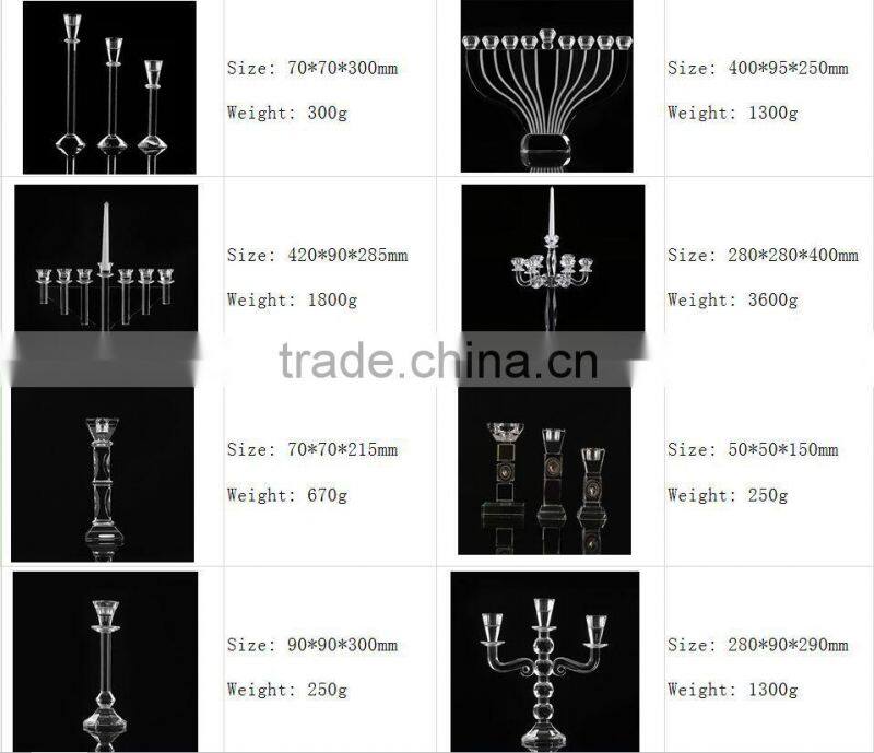 Elegant wedding centerpiece candle holder 3 arms crystal candelabra