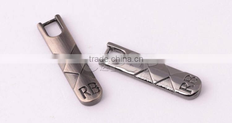 Diamond shape gun metal custom ideal zipper wholesale for men
