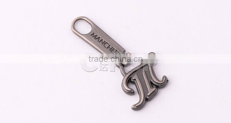 Decorative pi rubber zipper pull metal puller for promotion garment
