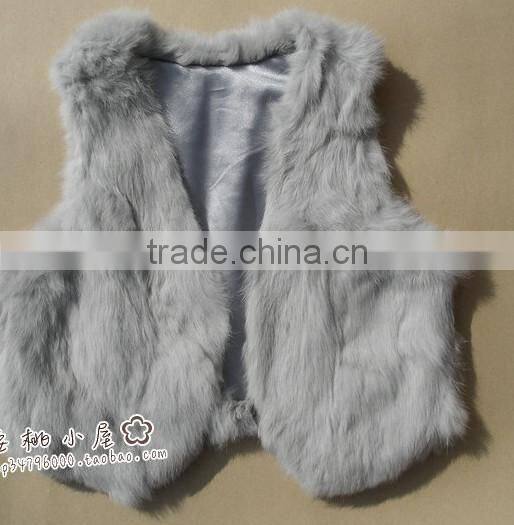 2015 new arrival real rabbit fur vest for child