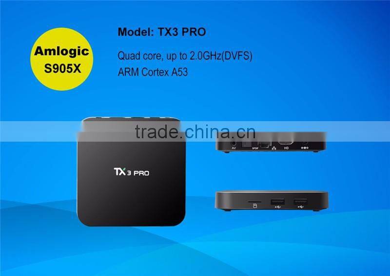 TX3 PRO Smart Tv Box Qbox Hd Receiver Play Store Kodi Android 6.0 Marshmallow Tv Box
