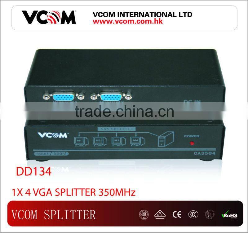 VCOM top quality 350MHz VGA SPLITTER 1*4 ports