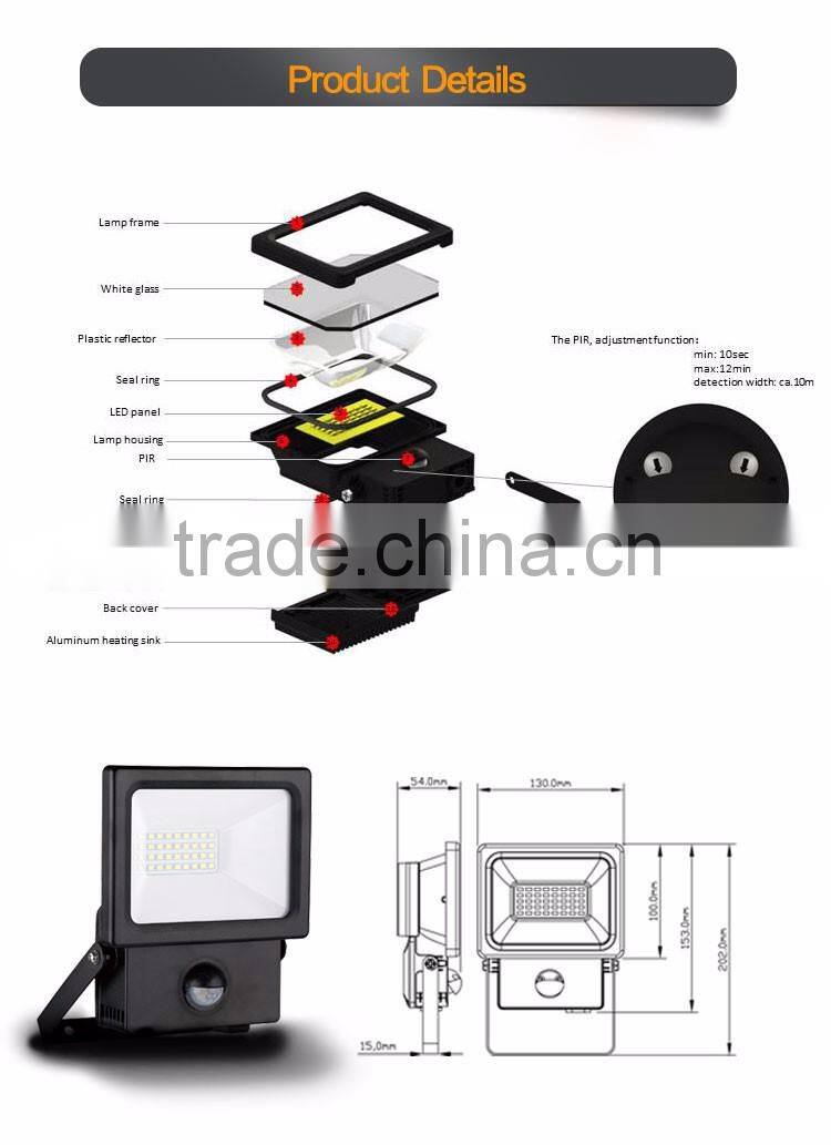 High bright 10W Sensor LED Floodlight