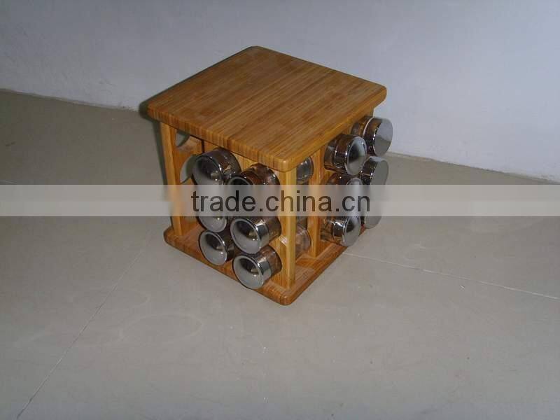 bamboo spice bottle rack