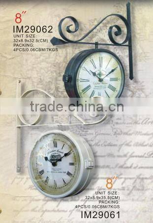 Outdoor Waterproof Double Sides Metal Clock Home Garden Clock