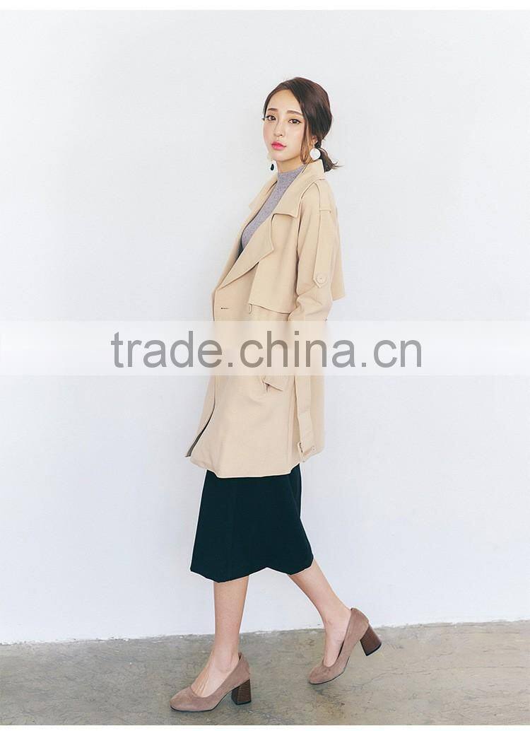 Autumn Winter New Loose Jacket With Belt Women Coat Female Fashion