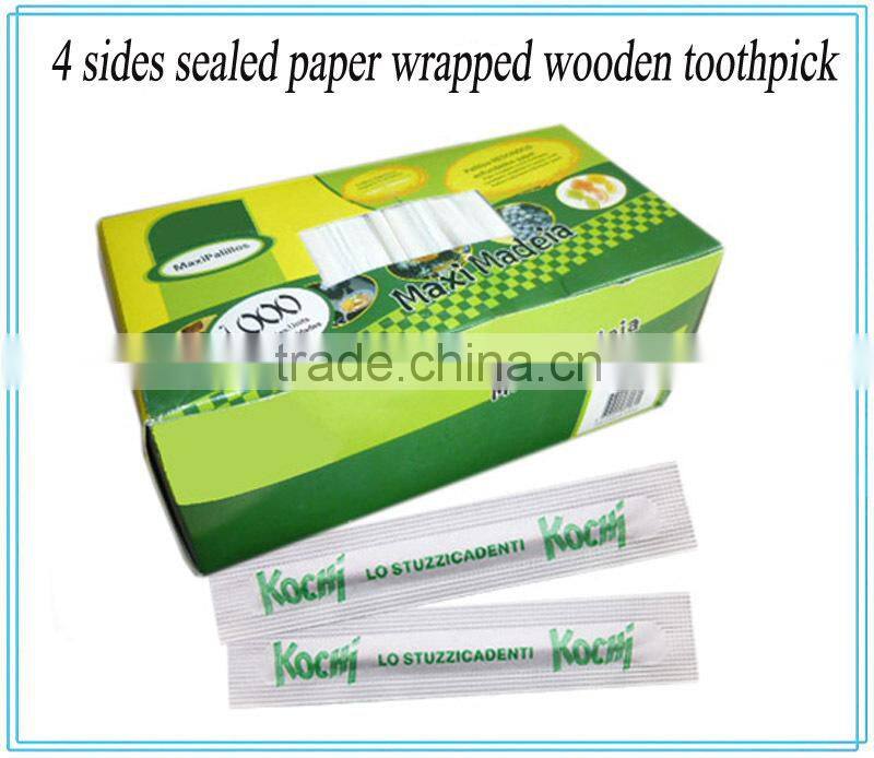 2016 new product 4 sides paper wrapped toothpick for lowest price