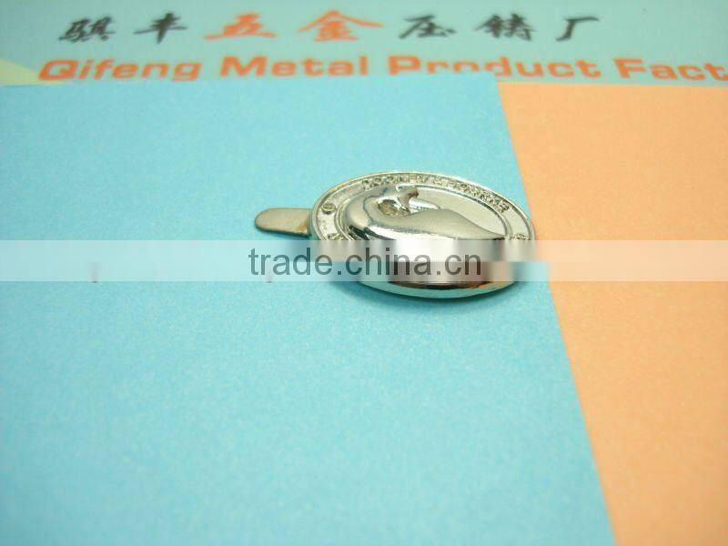 shilingmarket qifeng well design bag decoration metal logo q-2380 with diamond