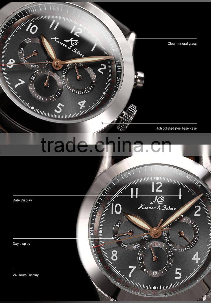 KS Navigator Automatic Mechanical Analog Men Leather Band Watch