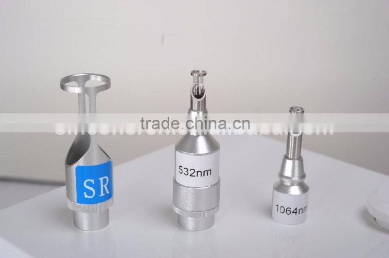 3 different treatment heads ND YAG Laser Different colors tattoo removal