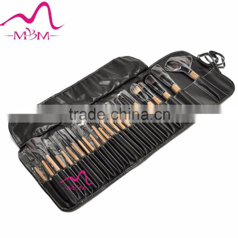 PU pouch good price professional makeup brush sets 24pcs cosmetic brush kit free sample