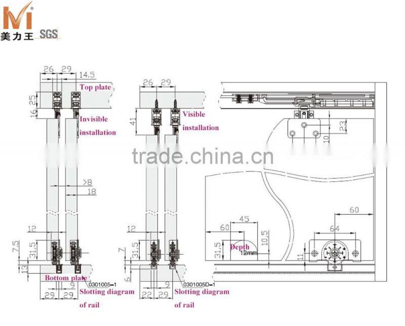 Soft Close Sliding Wardrobe Door Fittings System