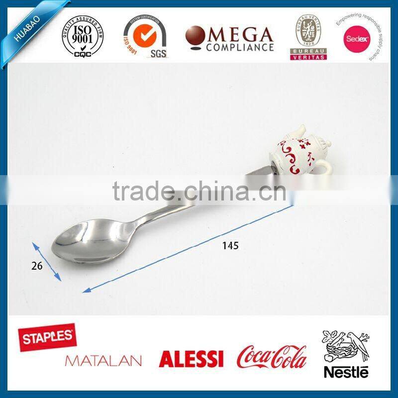 Portable Stainless Steel Flatware with Cute polyresin Handle, 4pcs polyresin cutlery, high quality polyresin handle