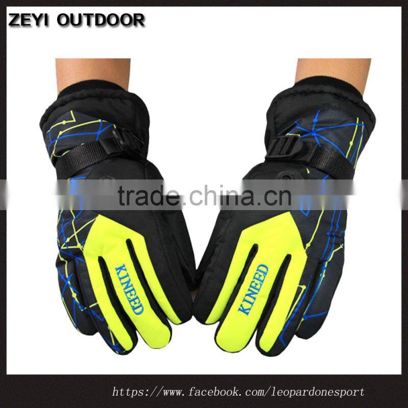 Black Red Winter Warm Sports Waterproof Snow Ski Gloves