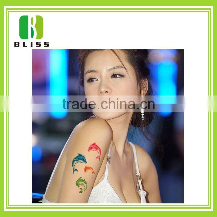 Popular Non-toxic Glitter fashion design skin safe water transfer body waterproof colorful temporary tattoo sticker