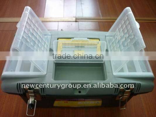 3pcs double deck plastic tool box