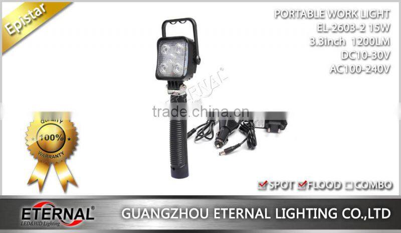 3.3in 15W portable rechargeable flood light outdoor emergency 4x4 racing Jeep off road truck automotive led flood lamp