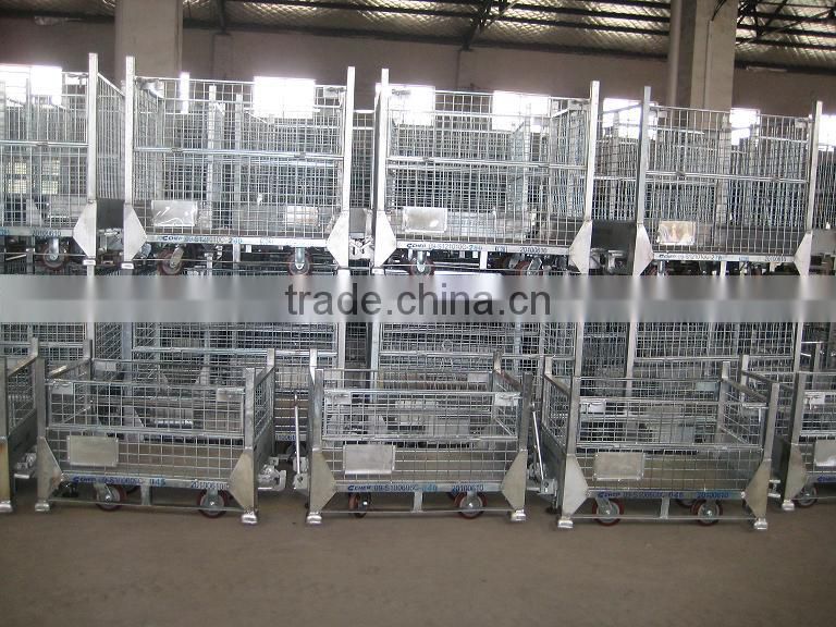 four wheels supermarket milk trolley container for dairy