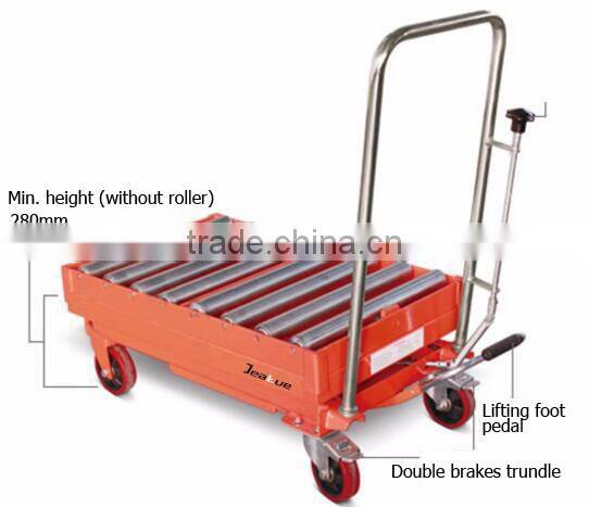 300/500kg Pedal Roller Wheel lifting table elevator