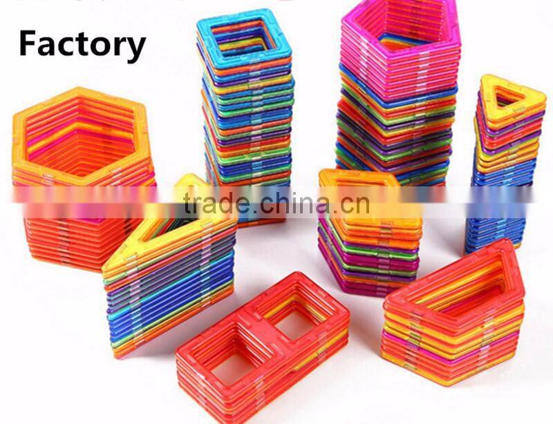 Factory supply montessori kids educational magnetic block building shapes toys