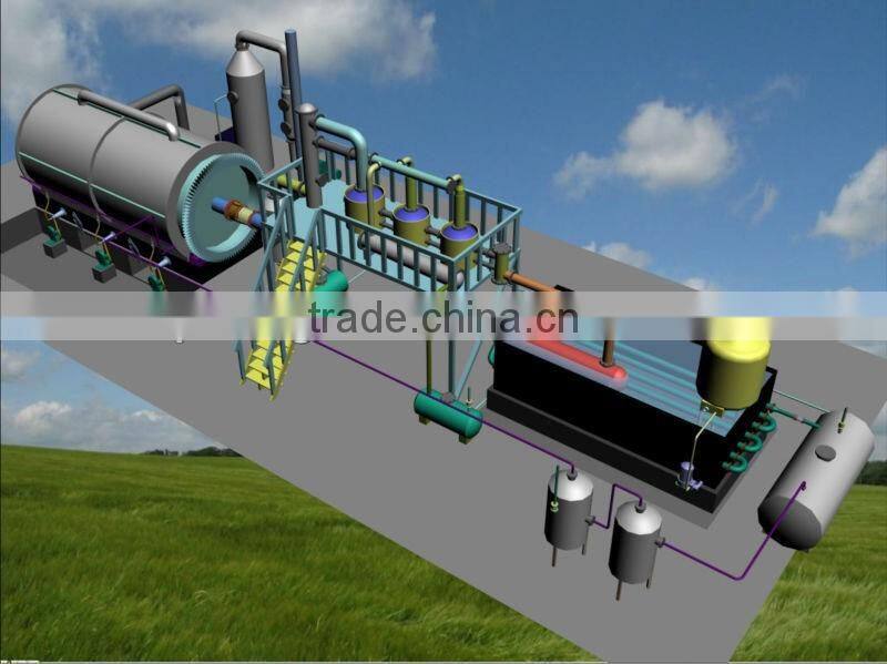 low investment batch type tyre oil pyrolysis plant 2800-6600