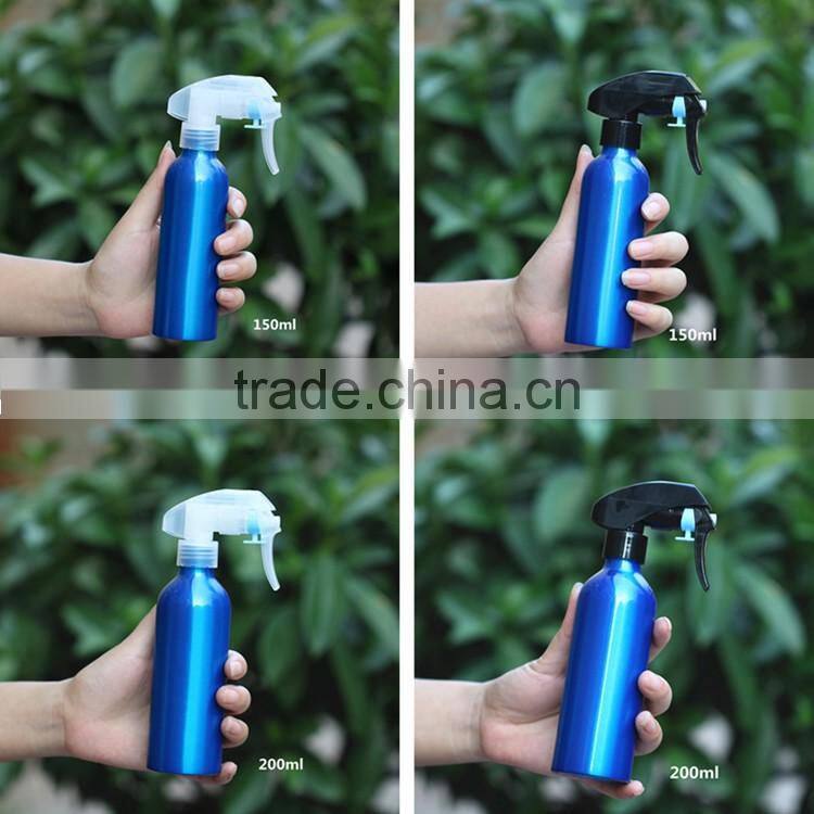 Wholesale 30ml-500ml blue aluminum cosmetic trigger spray bottle for cosmetic perfume packaging