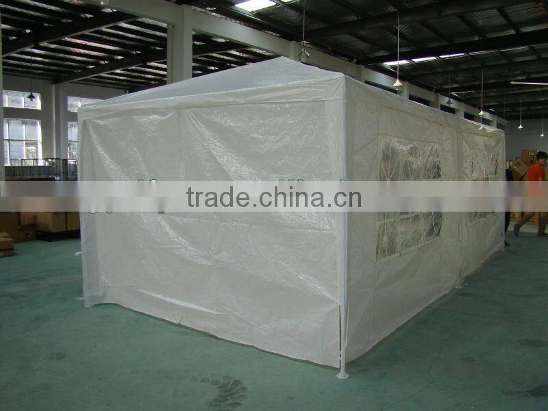 3*6m PE gazebo with two sidewalls and doors