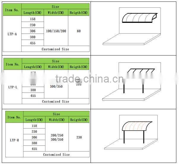 outdoor easy fixed solid polycarbonate gazebo shed for balcony terrace