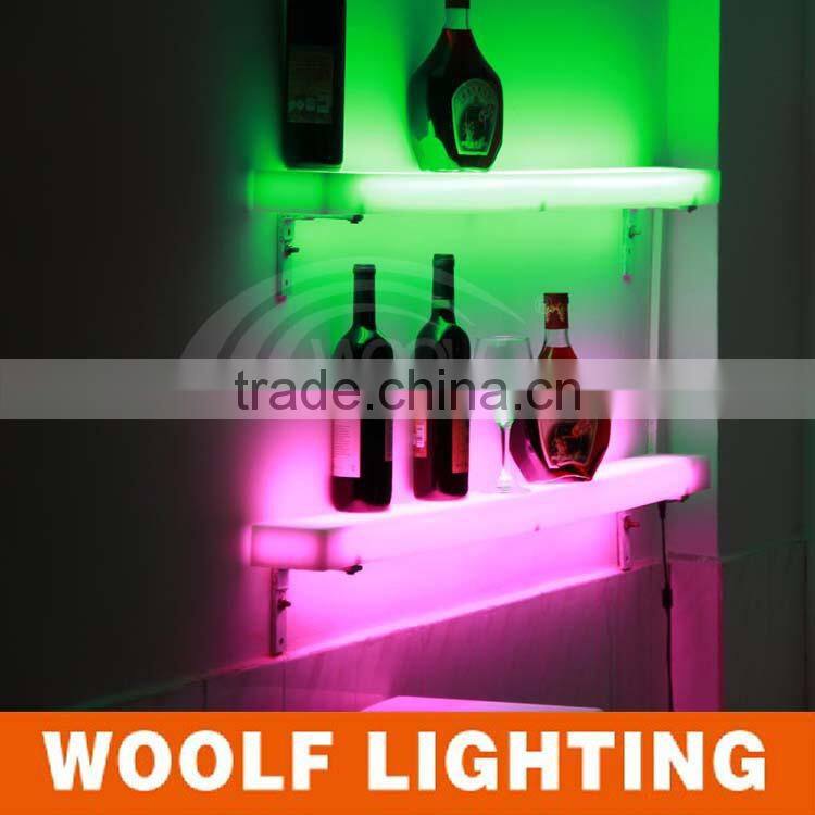 led colorful wall mounted wine rack shelf