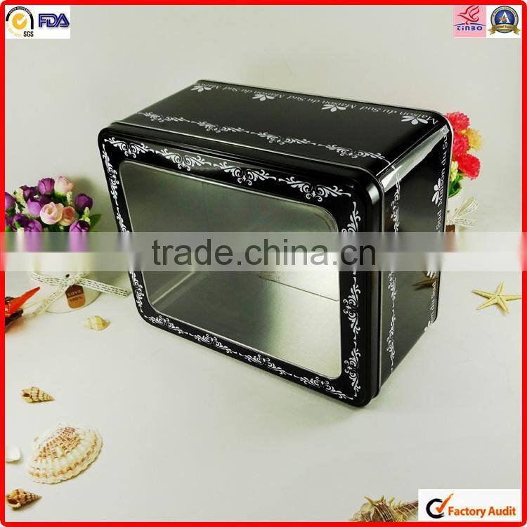 decorative large container metal rectangle tin boxes for cakes