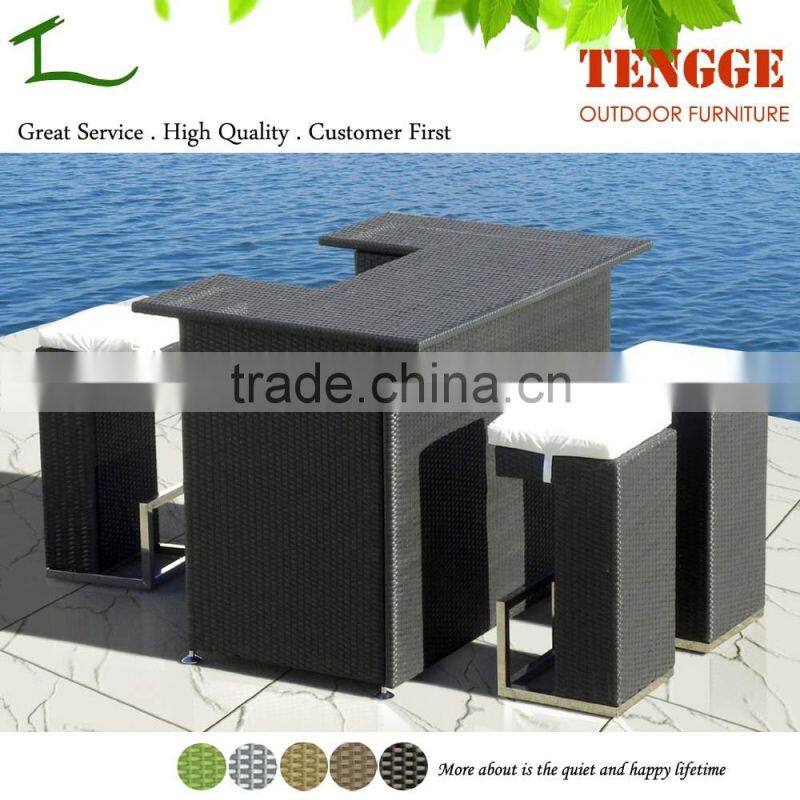 TG15-0201 Hotel Project Sea Side Wicker Outdoor Bar Furniture Sets